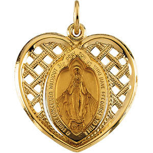 14K Yellow 21x20mm Miraculous Medal