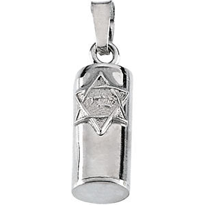 Sterling Silver 15x6mm Mezuzah Pendant