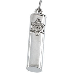 Sterling Silver 21x5mm Mezuzah Pendant