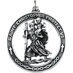 Sterling Silver 29mm St. Christopher Medal