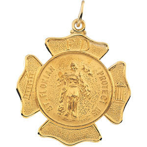 14K Yellow 22.25mm St. Florian Pendant