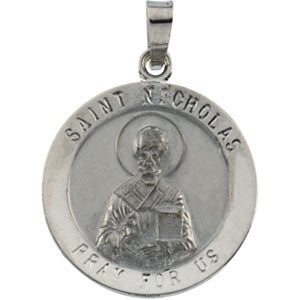 14K White 18.25mm St. Nicholas Medal