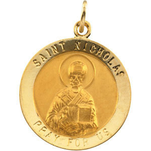 14K Yellow 18.25mm St. Nicholas Medal