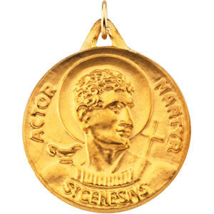 14K Yellow 23mm St. Genesius Medal