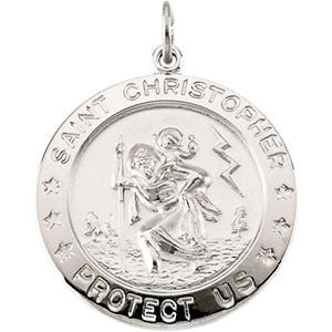 Sterling Silver 25mm St. Christopher Medal