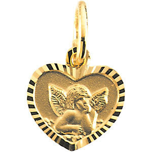 14K Yellow 7x8mm Angel Pendant