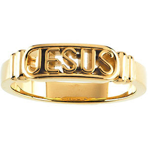 10K Yellow In The Name of Jesus® Chastity Ring Size 8