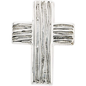 14K White 13x10mm The Rugged Cross® Lapel Pin