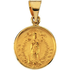 18K Yellow 13mm Guadalupe Medal