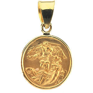 18K Yellow 13mm St. Michael Medal