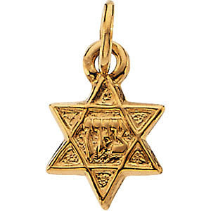 14K Yellow 7.5x7mm Star of David Pendant