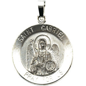 14K White 18.5mm St. Gabriel Medal