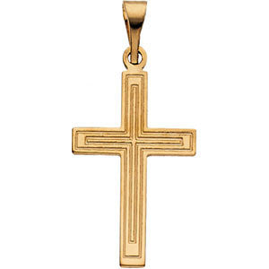 14K Yellow 18x12mm Cross Pendant