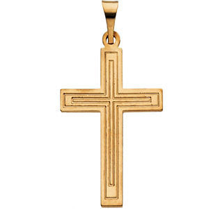 14K Yellow 22x14mm Cross Pendant