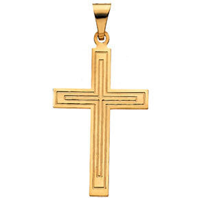 14K Yellow 28x18mm Cross Pendant