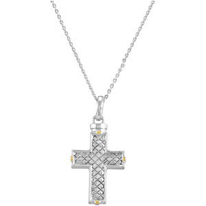 Checkerboard Cross Ash Holder Necklace