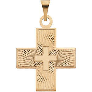 14K Yellow 20.5x18mm Greek Cross Pendant