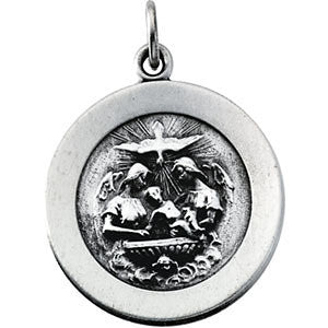 Sterling Silver 18.75mm Baptismal Medal