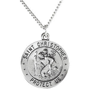 Sterling Silver 18mm Reversible St. Christopher-U.S. Army Medal