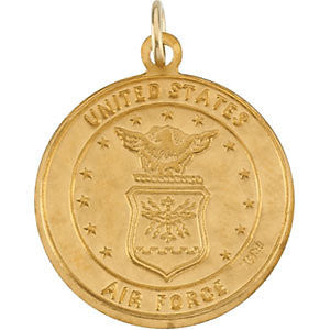 14K Yellow 18mm Round St. Christopher U.S. Air Force Medal