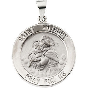 14K Yellow 22.25mm Hollow Round St. Anthony Medal