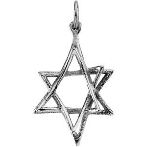 Sterling Silver 20.75x15.25mm Star of David Pendant