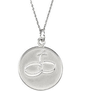 Sterling Silver 20mm Loss of a Spouse 18" Necklace with Box