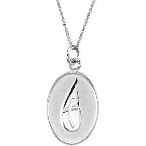 Sterling Silver 21x15.2mm Loss of a Friend 18" Necklace with Box