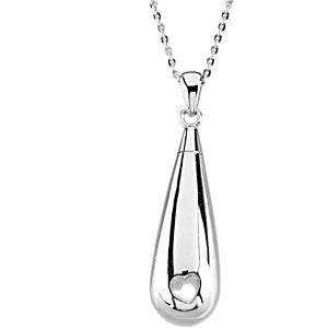 Sterling Silver Tear of Love Ash Holder 18" Necklace