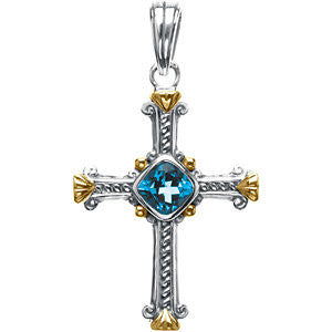 Two-Tone Cross Pendant