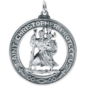 Sterling Silver 28.5mm St. Christopher Medal