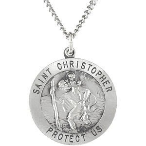 Sterling Silver 25mm St. Christopher Medal