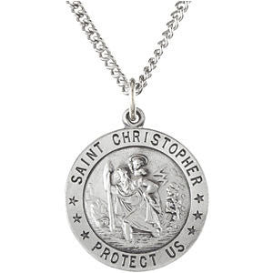 Sterling Silver 22mm St. Christopher Medal