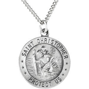 Sterling Silver 18mm St. Christopher Medal