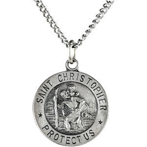 Sterling Silver 14.75mm St. Christopher Medal