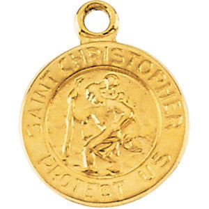 18K Yellow 21.75mm St. Christopher Medal