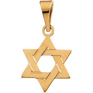 14K Yellow 12x9mm Star of David Pendant