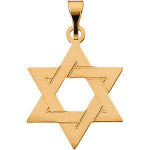 14K Yellow 17x15mm Star of David Pendant