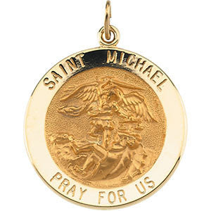 14K Yellow 25mm St. Michael Medal