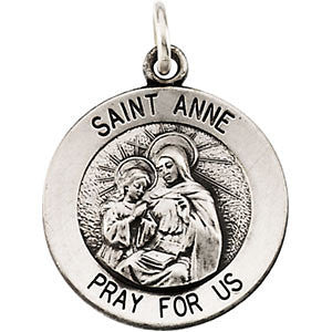 Sterling Silver 14.5mm St. Anne Medal